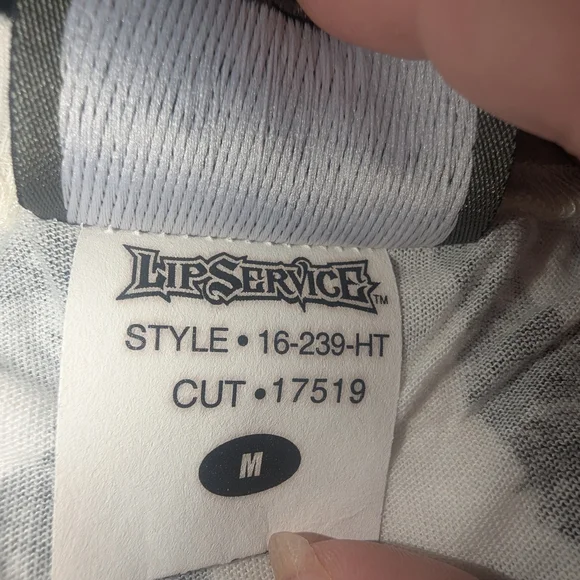 Lip Service White Graphic Prey For Rock N Roll Baby Tee Y2K - Picture 6 of 8